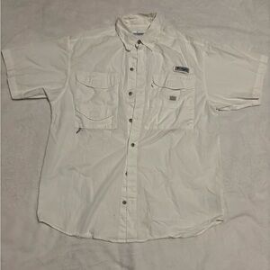 Columbia White Casual Button Down Shirt